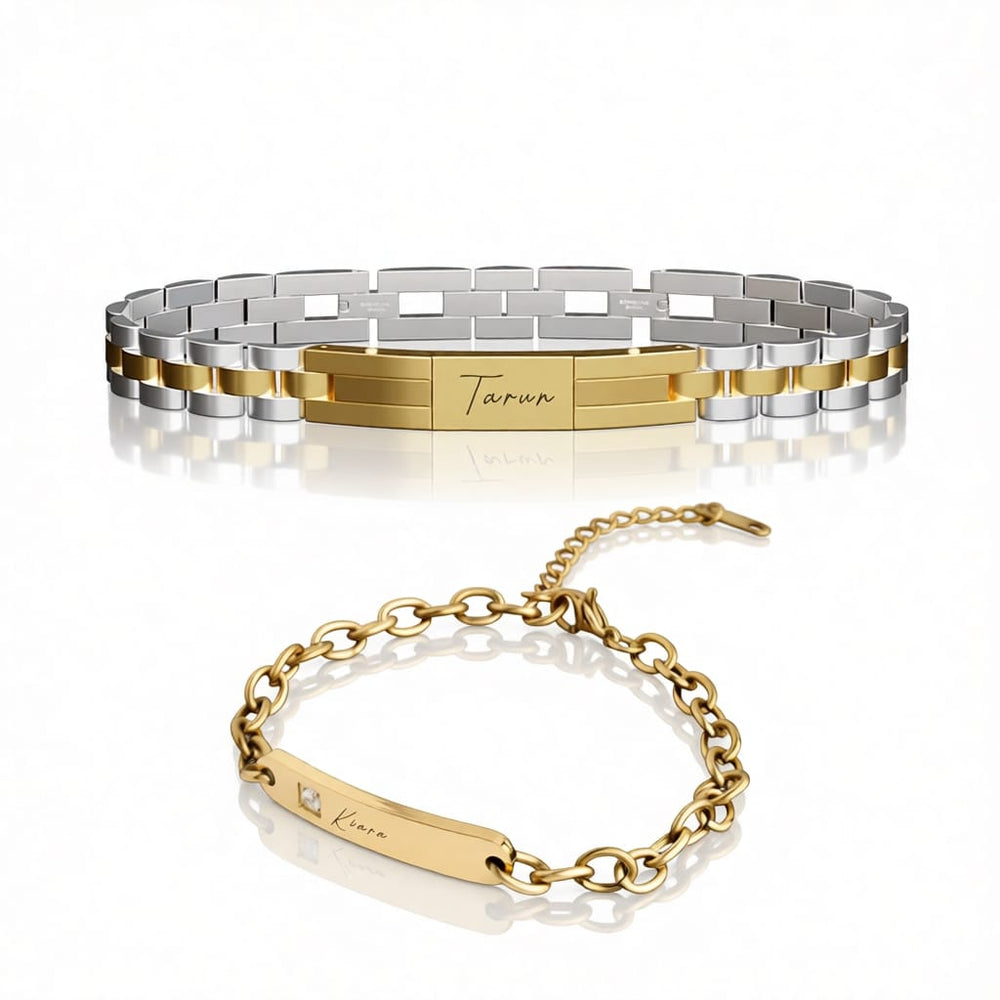 Personalised Garaven Couple Bracelets
