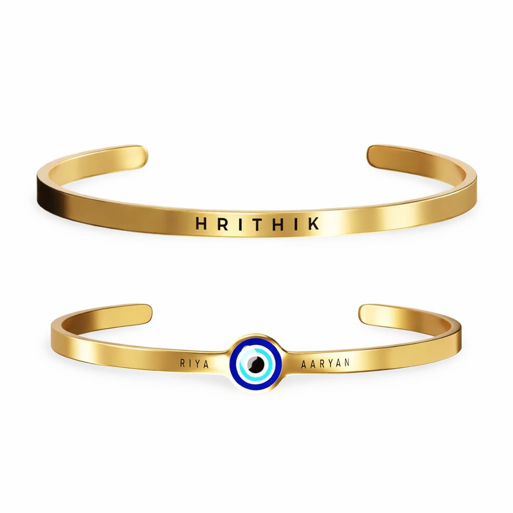 Personalised Evil Eye Couple Bracelets