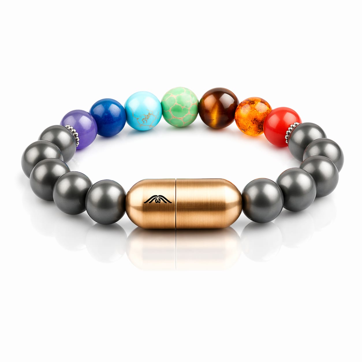7 CHAKRA HEALING BRACELET WITH PYRITE (PERSONALISED)