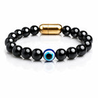 BLACK ONYX EVIL EYE BRACELET (PERSONALISED)