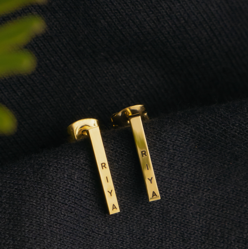 Personalised Cuboid Earrings