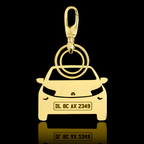 Personalised Gold Plated Car Keychain
