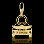 Personalised Gold Plated Car Keychain