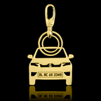 Personalised Gold Plated Car Keychain