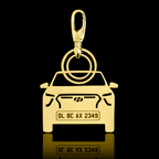 Personalised Gold Plated Car Keychain
