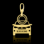 Personalised Gold Plated Car Keychain