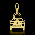 Personalised Gold Plated Car Keychain