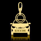 Personalised Gold Plated Car Keychain