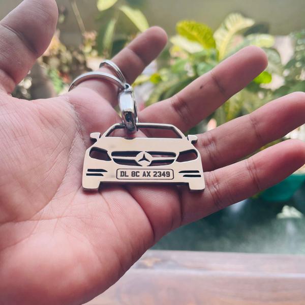 Mercedes Sedan Car Keychain