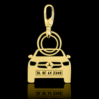 Personalised Gold Plated Car Keychain