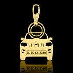 Personalised Gold Plated Car Keychain