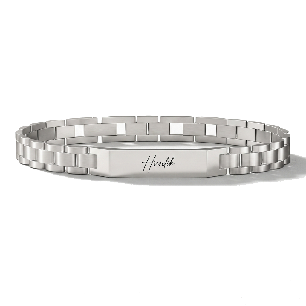 Personalised Stark Silver Bracelet