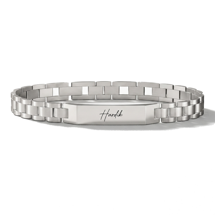 Personalised Stark Silver Bracelet